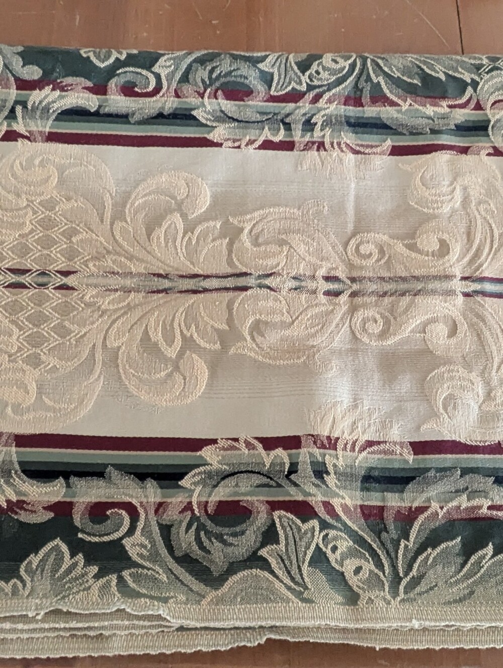 Classic Damask & Stripe Jacquard Home Decor Fabric 55"x56" New Unused